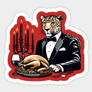 Leopard Thanksgiving Sticker